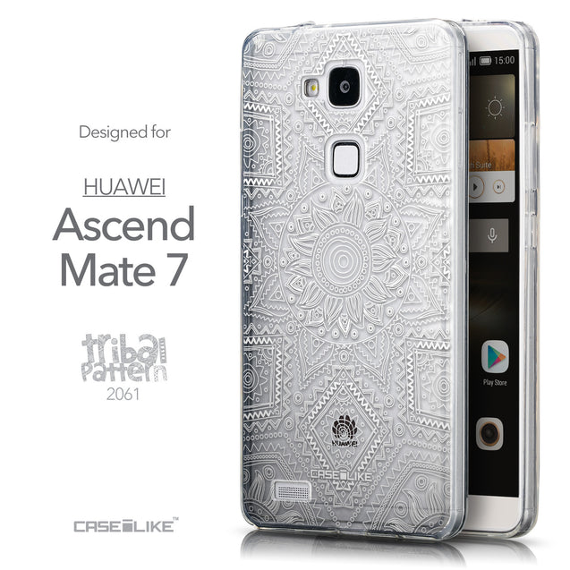 Front & Side View - CASEiLIKE Huawei Ascend Mate 7 back cover Indian Line Art 2061