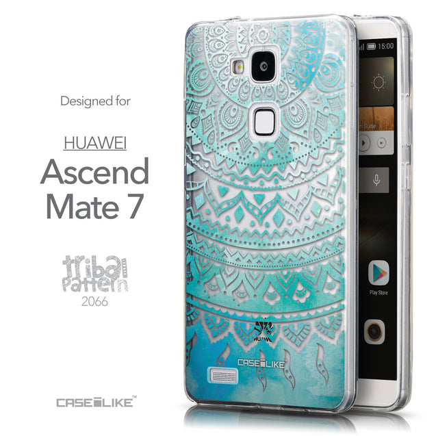 Front & Side View - CASEiLIKE Huawei Ascend Mate 7 back cover Indian Line Art 2066
