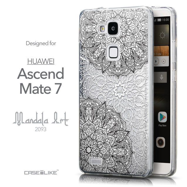 Front & Side View - CASEiLIKE Huawei Ascend Mate 7 back cover Mandala Art 2093