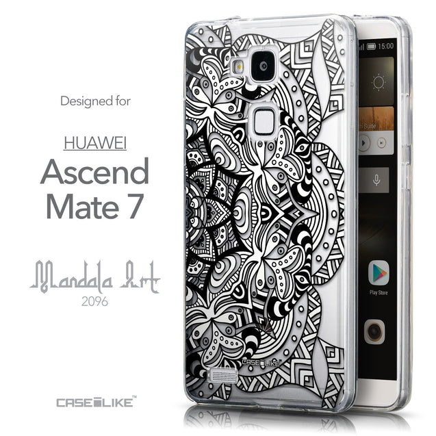 Front & Side View - CASEiLIKE Huawei Ascend Mate 7 back cover Mandala Art 2096