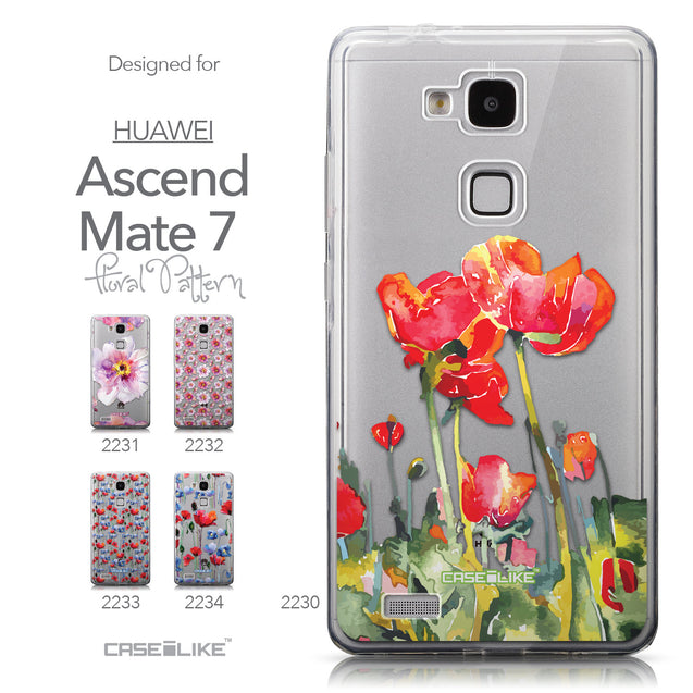 Collection - CASEiLIKE Huawei Ascend Mate 7 back cover Watercolor Floral 2230