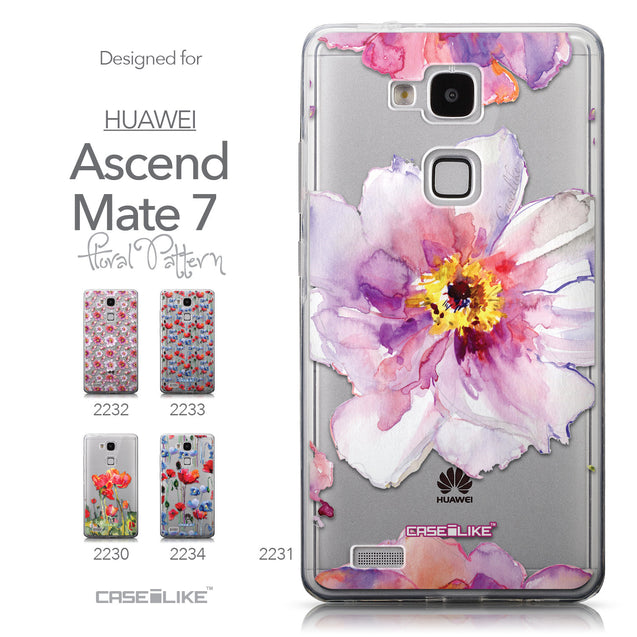 Collection - CASEiLIKE Huawei Ascend Mate 7 back cover Watercolor Floral 2231