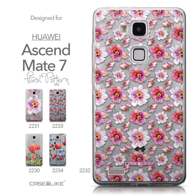 Collection - CASEiLIKE Huawei Ascend Mate 7 back cover Watercolor Floral 2232