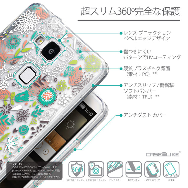 Details in Japanese - CASEiLIKE Huawei Ascend Mate 7 back cover Spring Forest White 2241
