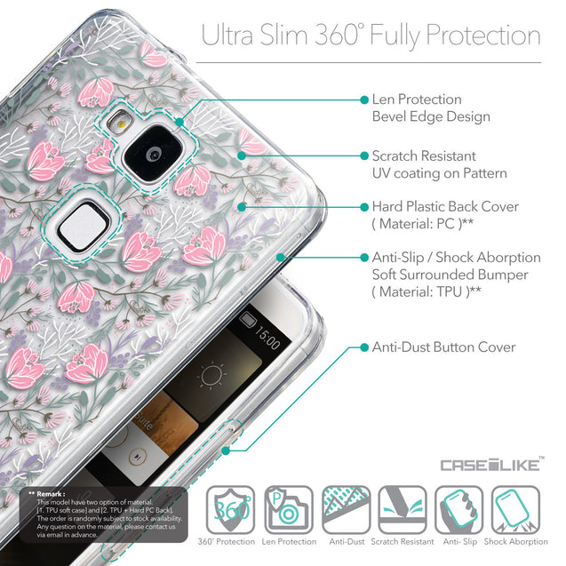 Details in English - CASEiLIKE Huawei Ascend Mate 7 back cover Flowers Herbs 2246