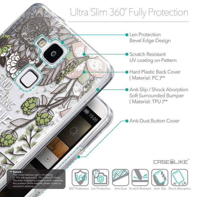 Details in English - CASEiLIKE Huawei Ascend Mate 7 back cover Blooming Flowers 2250