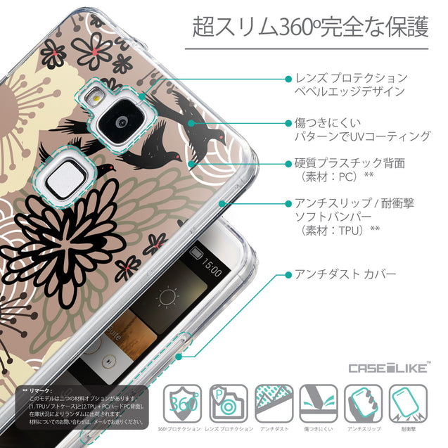 Details in Japanese - CASEiLIKE Huawei Ascend Mate 7 back cover Japanese Floral 2254