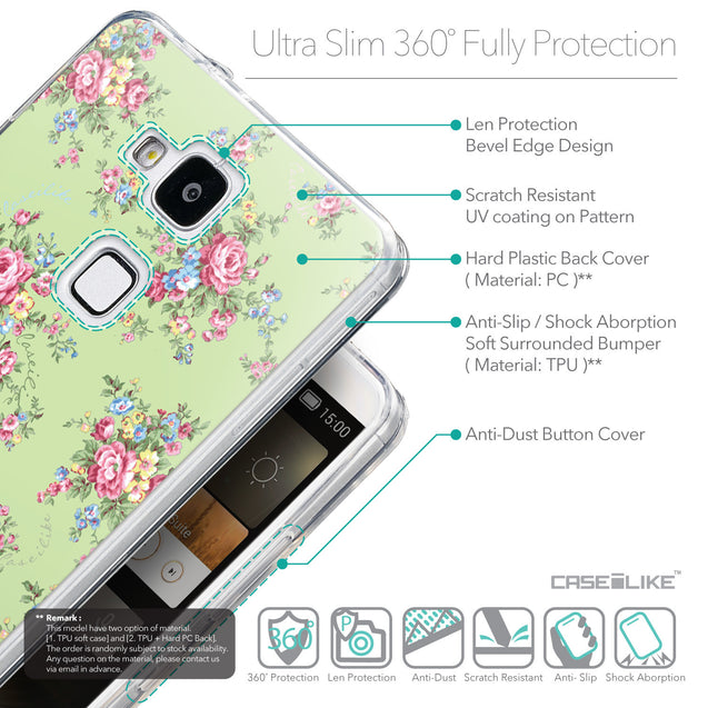 Details in English - CASEiLIKE Huawei Ascend Mate 7 back cover Floral Rose Classic 2262