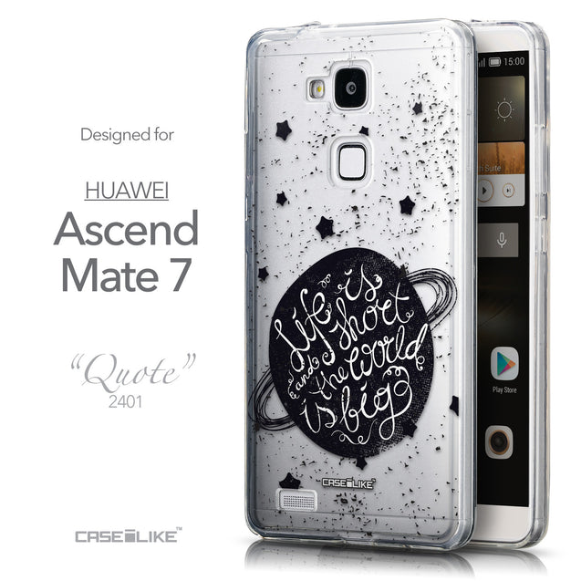 Front & Side View - CASEiLIKE Huawei Ascend Mate 7 back cover Quote 2401