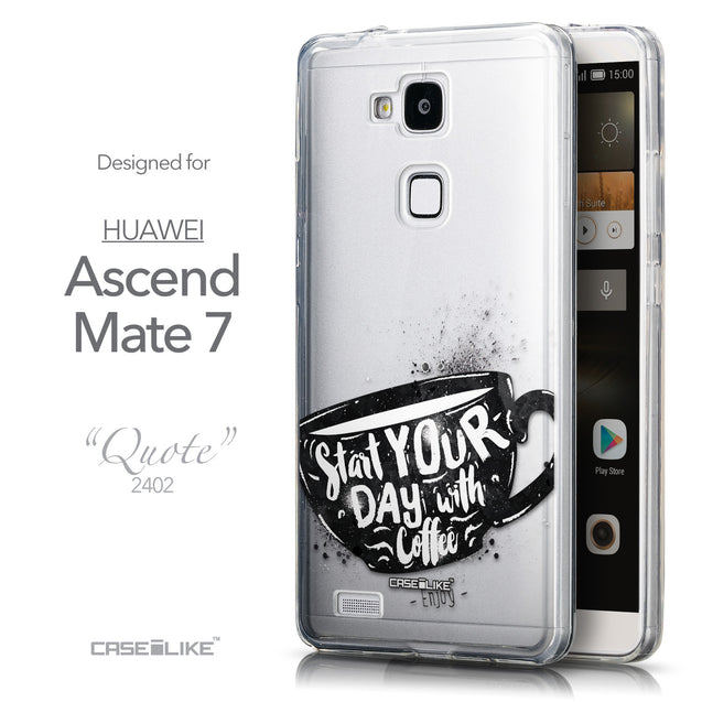 Front & Side View - CASEiLIKE Huawei Ascend Mate 7 back cover Quote 2402