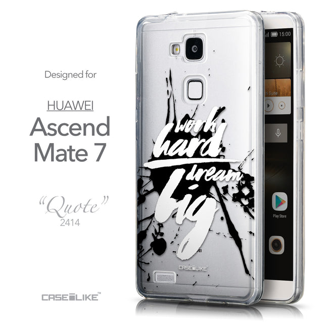 Front & Side View - CASEiLIKE Huawei Ascend Mate 7 back cover Quote 2414