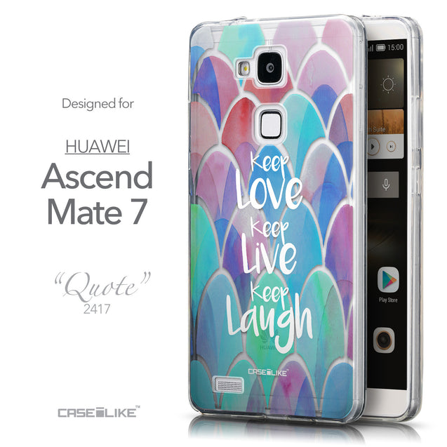 Front & Side View - CASEiLIKE Huawei Ascend Mate 7 back cover Quote 2417