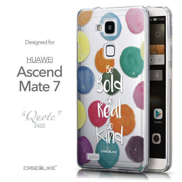 Front & Side View - CASEiLIKE Huawei Ascend Mate 7 back cover Quote 2420