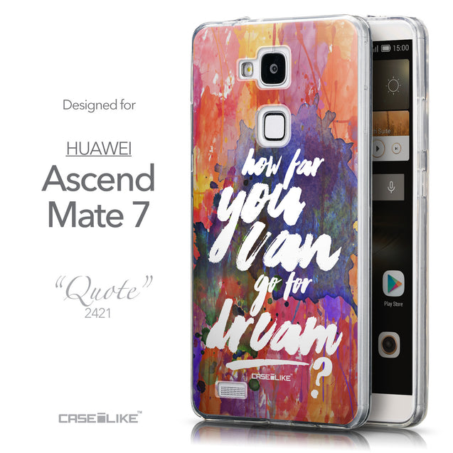 Front & Side View - CASEiLIKE Huawei Ascend Mate 7 back cover Quote 2421