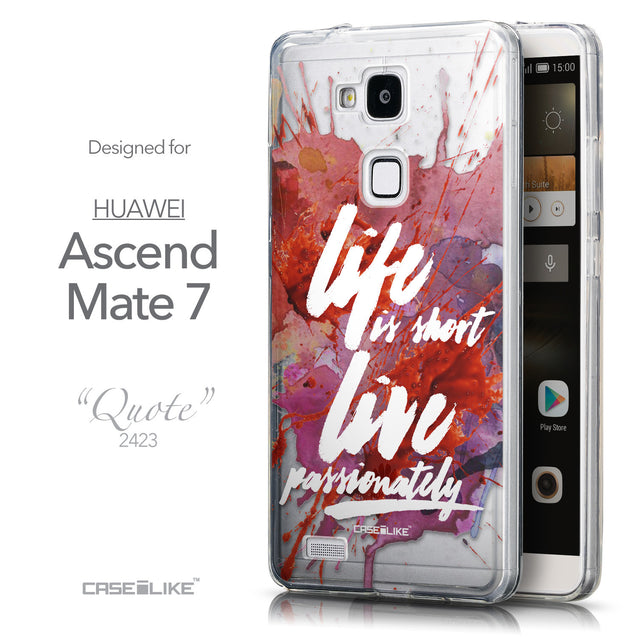 Front & Side View - CASEiLIKE Huawei Ascend Mate 7 back cover Quote 2423