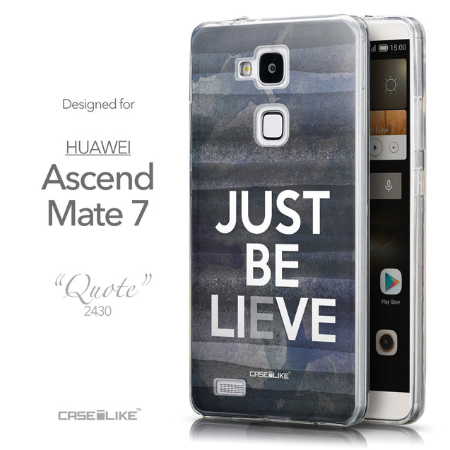Front & Side View - CASEiLIKE Huawei Ascend Mate 7 back cover Quote 2430