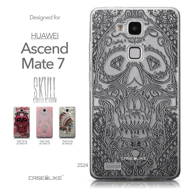 Collection - CASEiLIKE Huawei Ascend Mate 7 back cover Art of Skull 2524