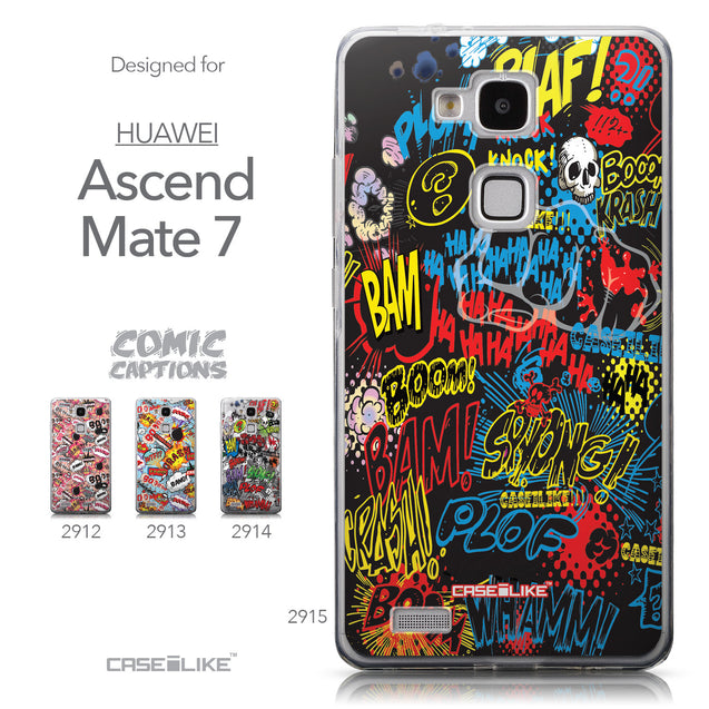 Collection - CASEiLIKE Huawei Ascend Mate 7 back cover Comic Captions Black 2915