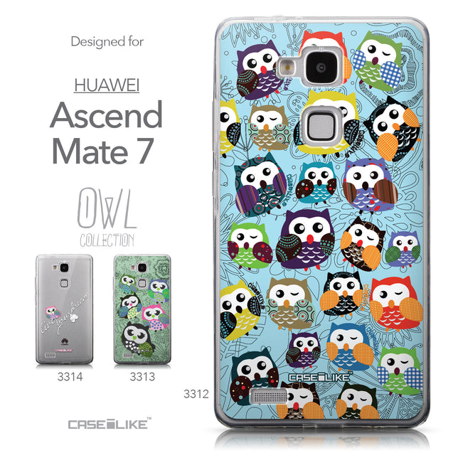 Collection - CASEiLIKE Huawei Ascend Mate 7 back cover Owl Graphic Design 3312