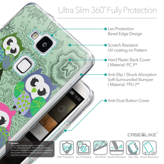 Details in English - CASEiLIKE Huawei Ascend Mate 7 back cover Owl Graphic Design 3313