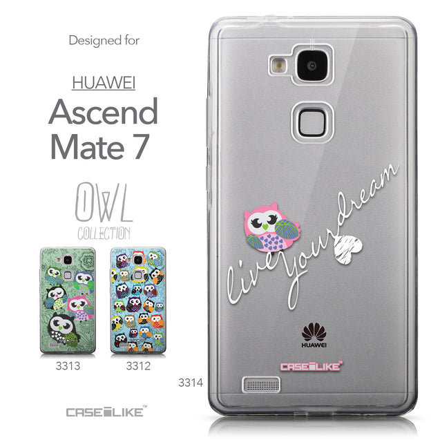 Collection - CASEiLIKE Huawei Ascend Mate 7 back cover Owl Graphic Design 3314
