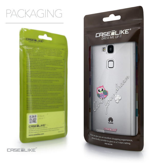 Packaging - CASEiLIKE Huawei Ascend Mate 7 back cover Owl Graphic Design 3314