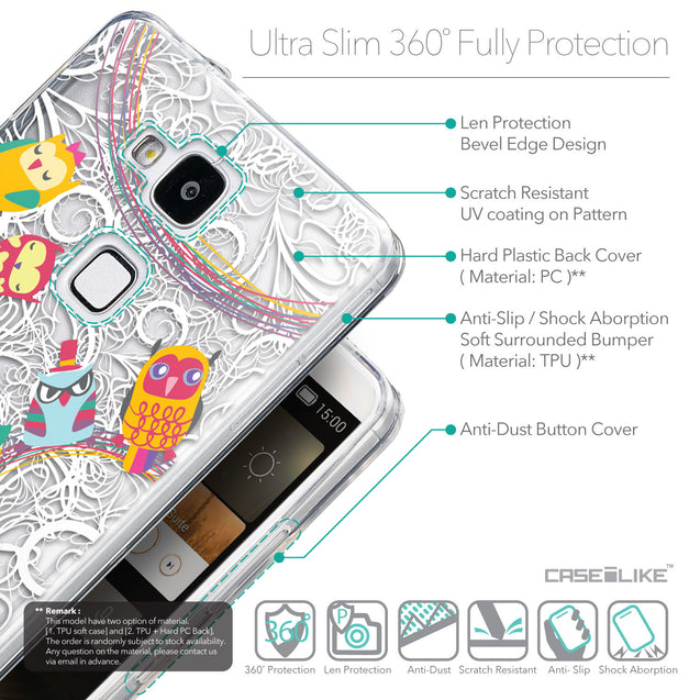 Details in English - CASEiLIKE Huawei Ascend Mate 7 back cover Owl Graphic Design 3316