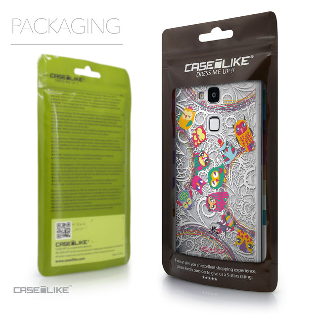 Packaging - CASEiLIKE Huawei Ascend Mate 7 back cover Owl Graphic Design 3316