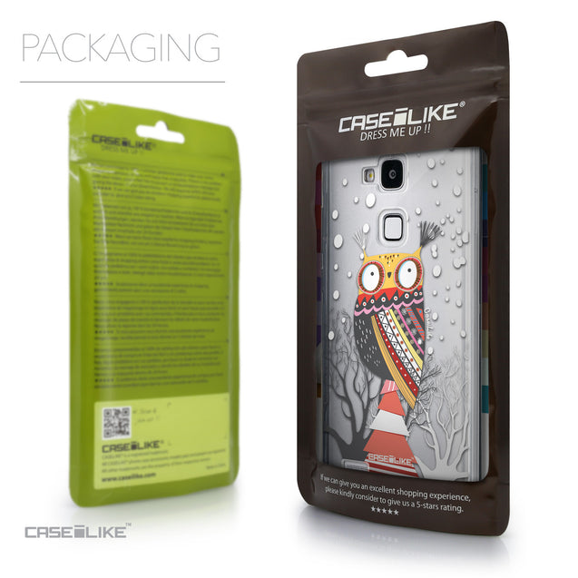 Packaging - CASEiLIKE Huawei Ascend Mate 7 back cover Owl Graphic Design 3317