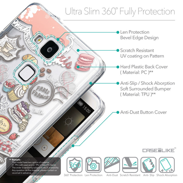 Details in English - CASEiLIKE Huawei Ascend Mate 7 back cover Paris Holiday 3907