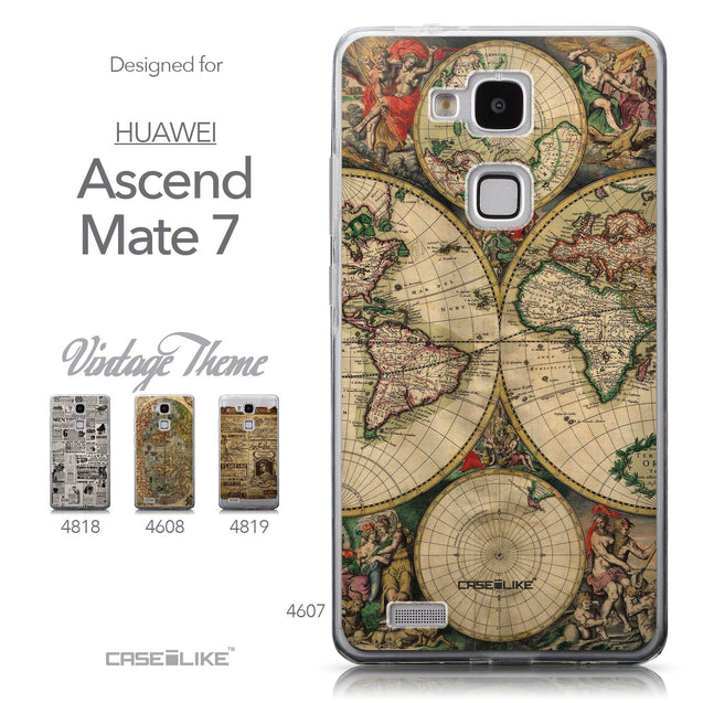 Collection - CASEiLIKE Huawei Ascend Mate 7 back cover World Map Vintage 4607