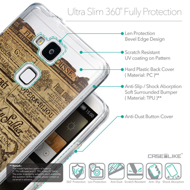 Details in English - CASEiLIKE Huawei Ascend Mate 7 back cover Vintage Newspaper Advertising 4819