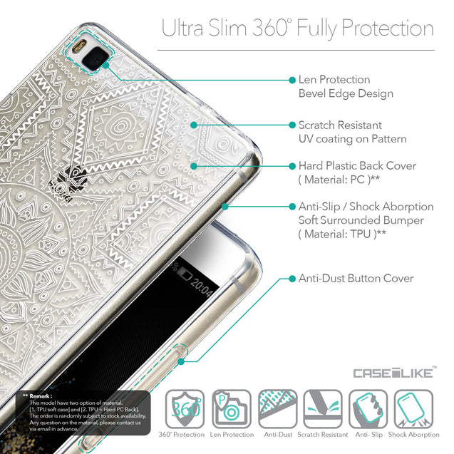 Details in English - CASEiLIKE Huawei P8 back cover Indian Line Art 2061