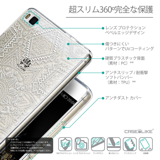 Details in Japanese - CASEiLIKE Huawei P8 back cover Indian Line Art 2061