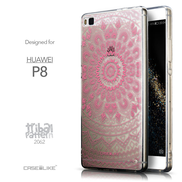 Front & Side View - CASEiLIKE Huawei P8 back cover Indian Line Art 2062