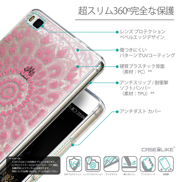 Details in Japanese - CASEiLIKE Huawei P8 back cover Indian Line Art 2062