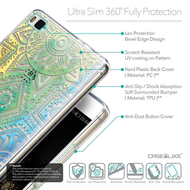 Details in English - CASEiLIKE Huawei P8 back cover Indian Line Art 2064