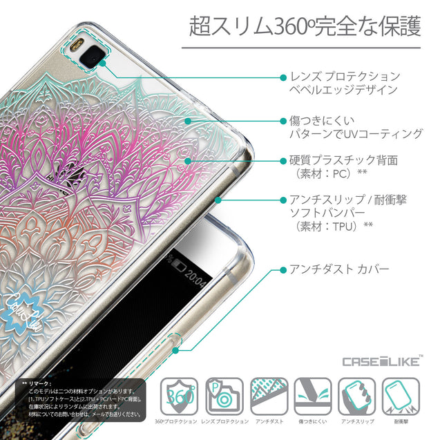 Details in Japanese - CASEiLIKE Huawei P8 back cover Mandala Art 2090