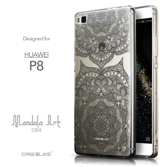 Front & Side View - CASEiLIKE Huawei P8 back cover Mandala Art 2304