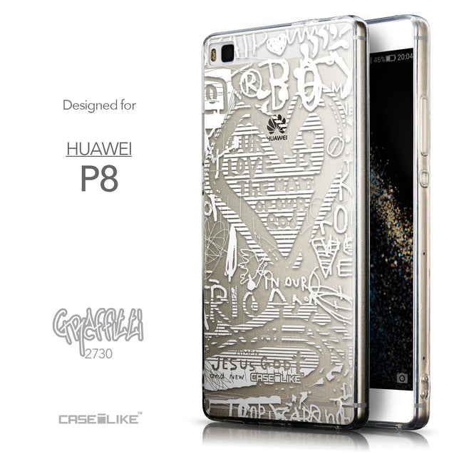 Front & Side View - CASEiLIKE Huawei P8 back cover Graffiti 2730