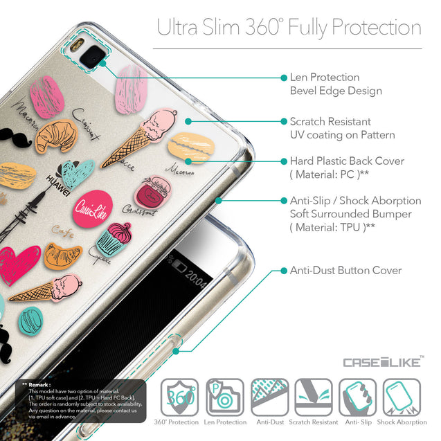 Details in English - CASEiLIKE Huawei P8 back cover Paris Holiday 3904