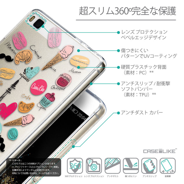 Details in Japanese - CASEiLIKE Huawei P8 back cover Paris Holiday 3904