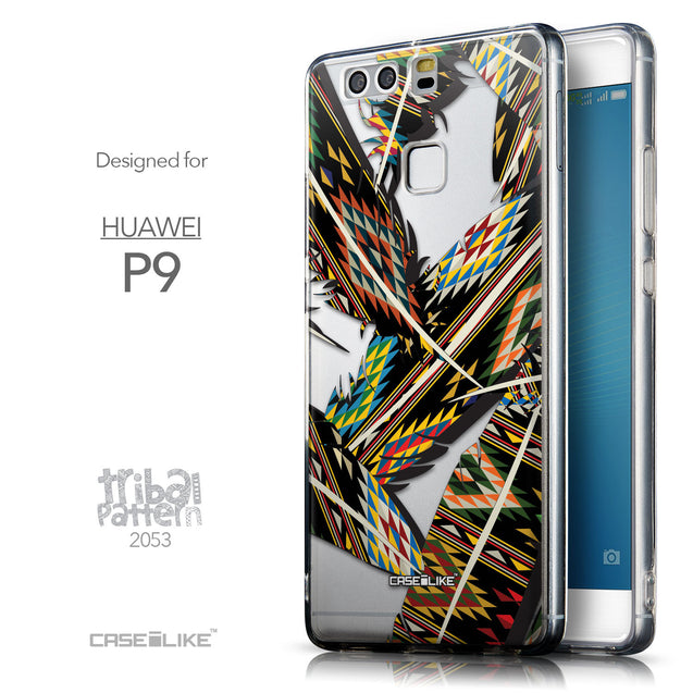Front & Side View - CASEiLIKE Huawei P9 back cover Indian Tribal Theme Pattern 2053