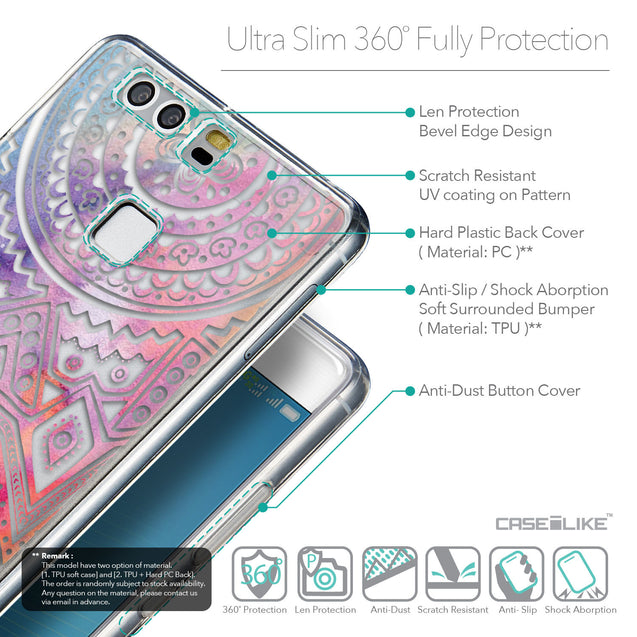 Details in English - CASEiLIKE Huawei P9 back cover Indian Line Art 2065
