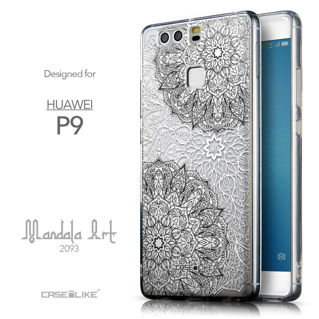 Front & Side View - CASEiLIKE Huawei P9 back cover Mandala Art 2093