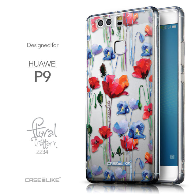 Front & Side View - CASEiLIKE Huawei P9 back cover Indian Line Art 2061