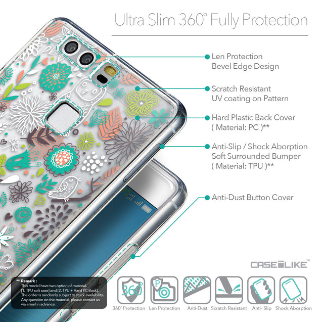 Details in English - CASEiLIKE Huawei P9 back cover Spring Forest White 2241