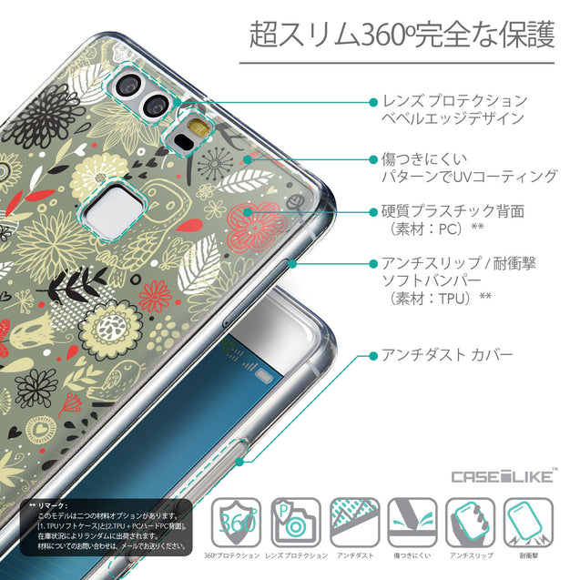 Details in Japanese - CASEiLIKE Huawei P9 back cover Spring Forest Gray 2243