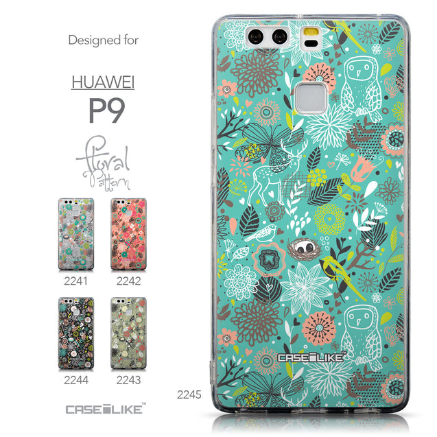 Collection - CASEiLIKE Huawei P9 back cover Spring Forest Turquoise 2245