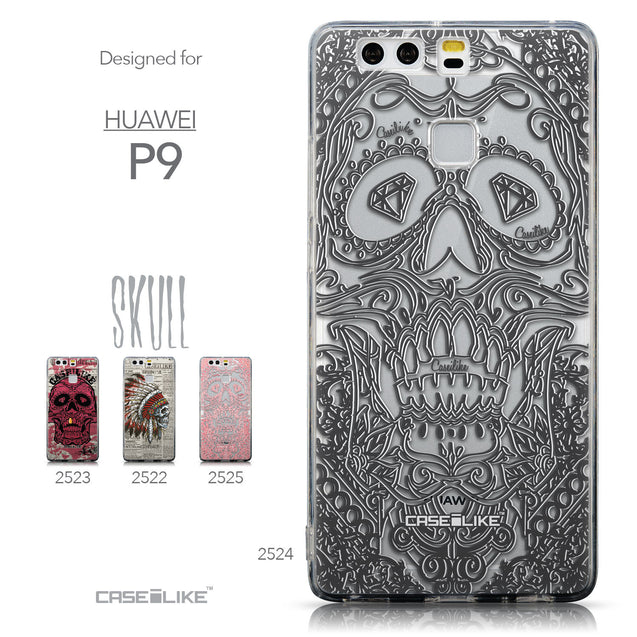 Collection - CASEiLIKE Huawei P9 back cover Art of Skull 2524
